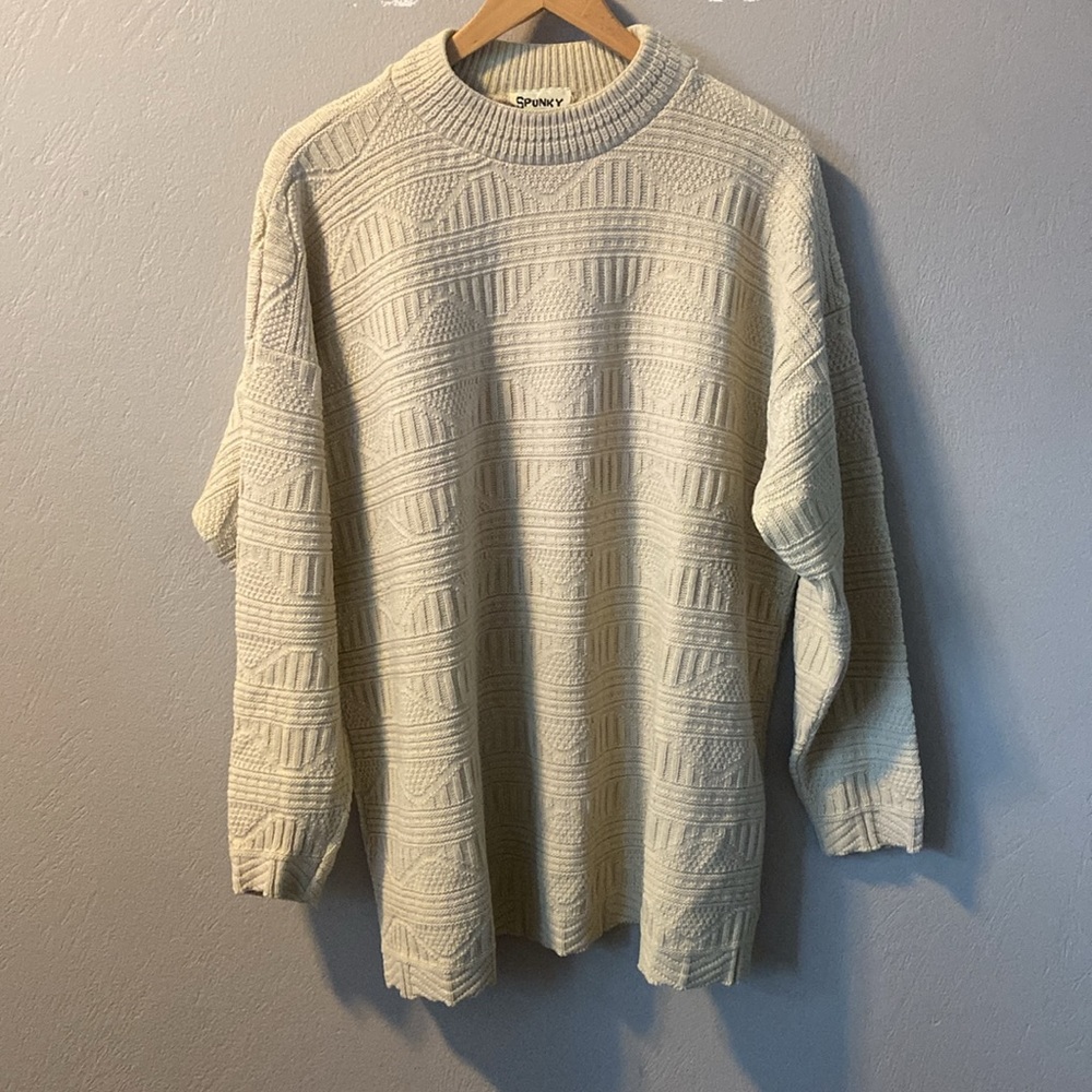 “SPUNKY” Cream Textured Sweater